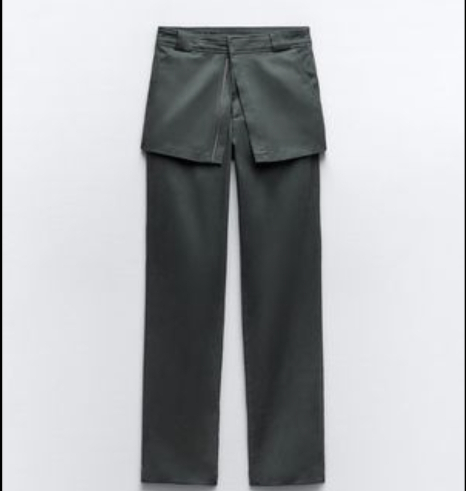 Zara Dark Gray Layered Front Pants